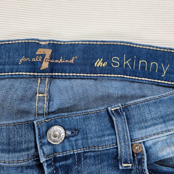 Seven‎ 7 For All Mankind The Skinny Mid Rise Stretch Jeans Women's Size 32 - Picture 2 of 9